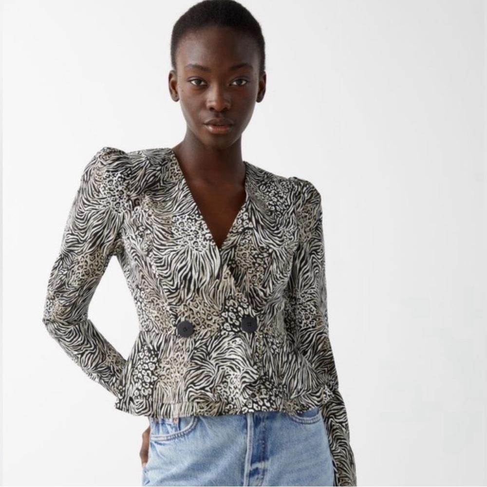 & Other Stories Button Peplum Wrap Blouse NWT ✨✨🔥🔥✨
